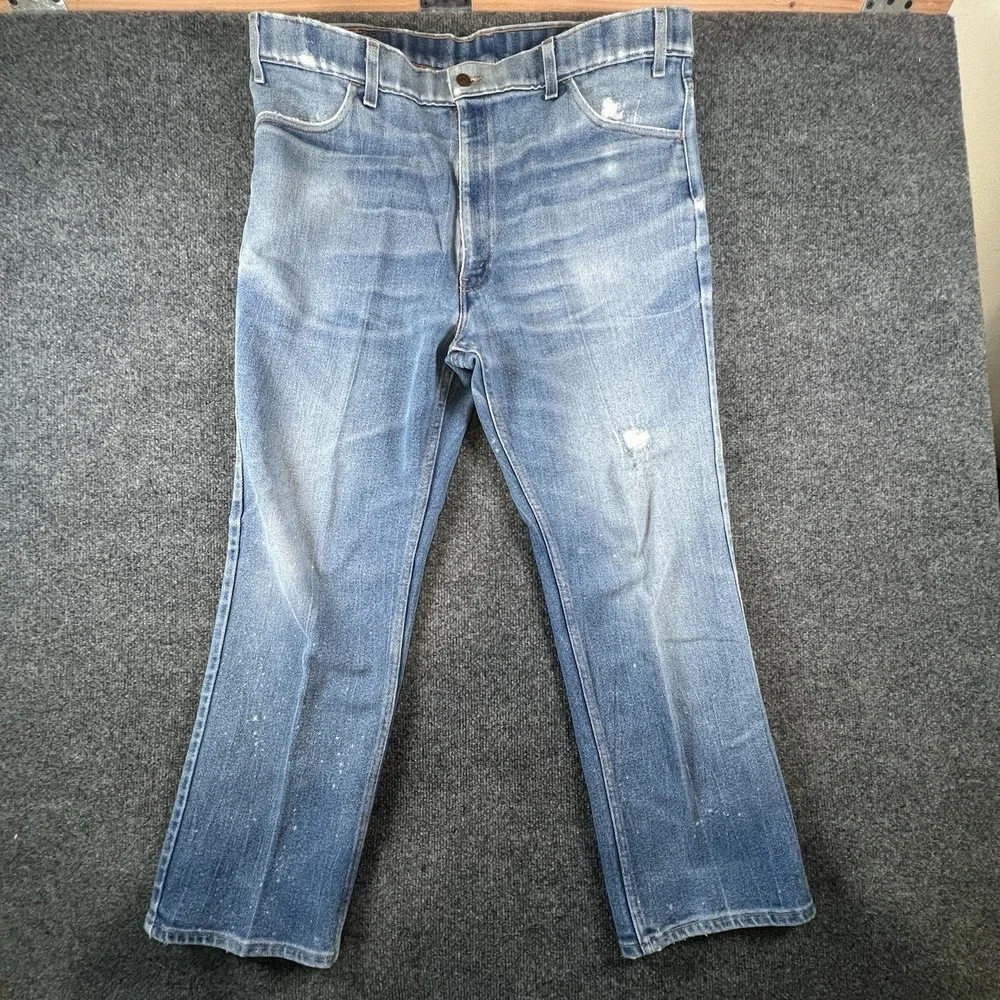 Levi's 547 Orange Tab Jeans 42x30(40x28) USA Made 90s Bootcut Distressed Vintage